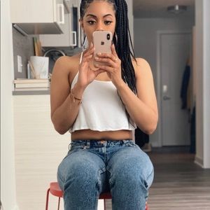 White flowy crop top